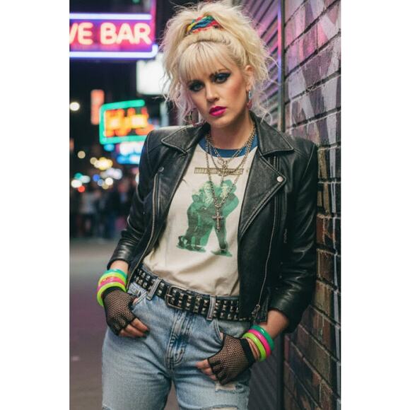 Vintage 80s Madonna Desperately Seeking Susan Ringer Tee Single Stitch M